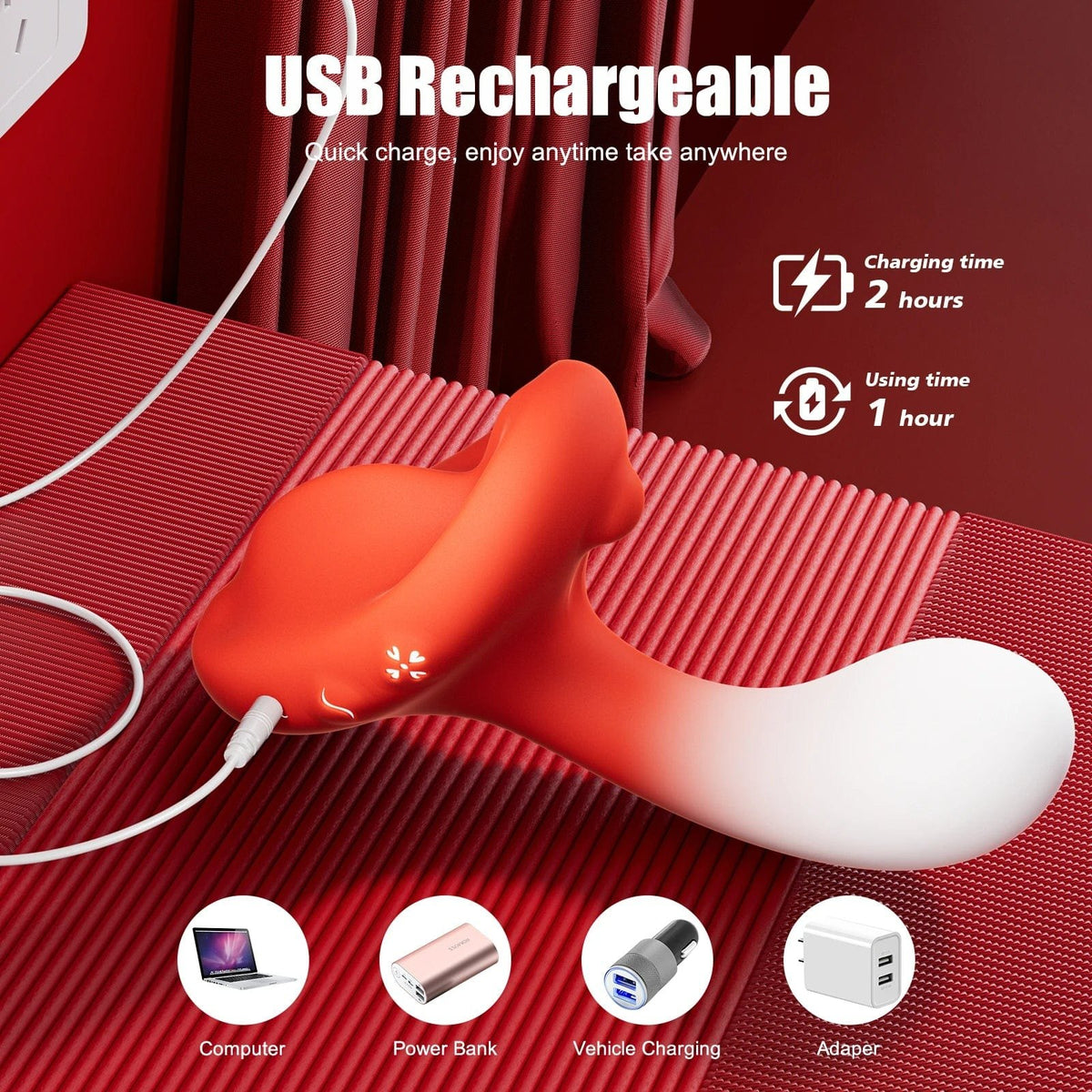Mushroom-head silicone clitoral vibrator, photo 13