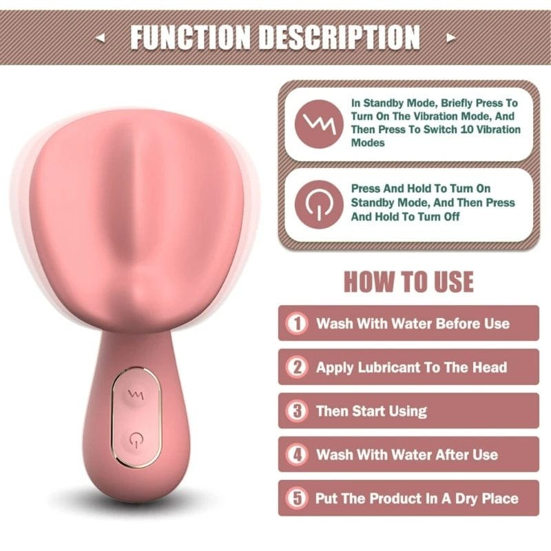 Mushroom-head silicone clitoral vibrator, photo 3