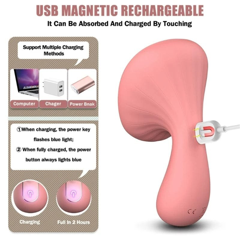 Mushroom-head silicone clitoral vibrator, photo 5