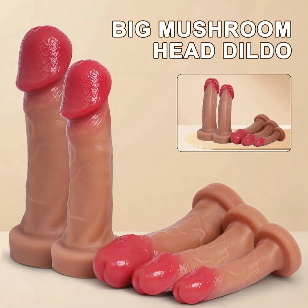 Flesh tone mushroom head dildo, photo 4