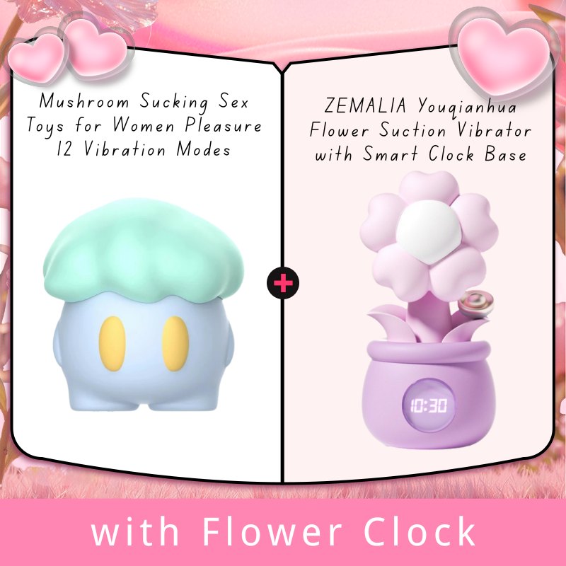 Green mushroom shaped clitoral suction vibrator