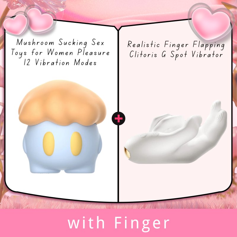 Orange mushroom shaped clitoral suction vibrator