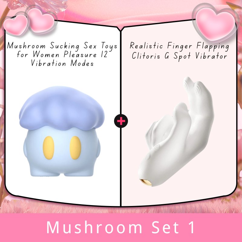 Purple mushroom shaped clitoral suction vibrator