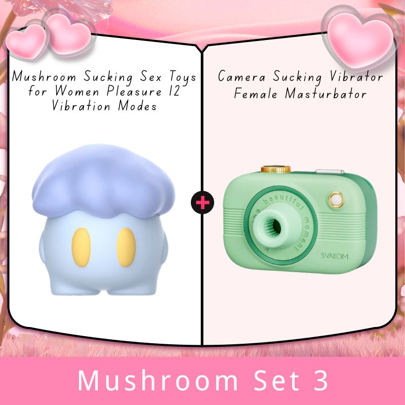 Purple mushroom shaped clitoral suction vibrator