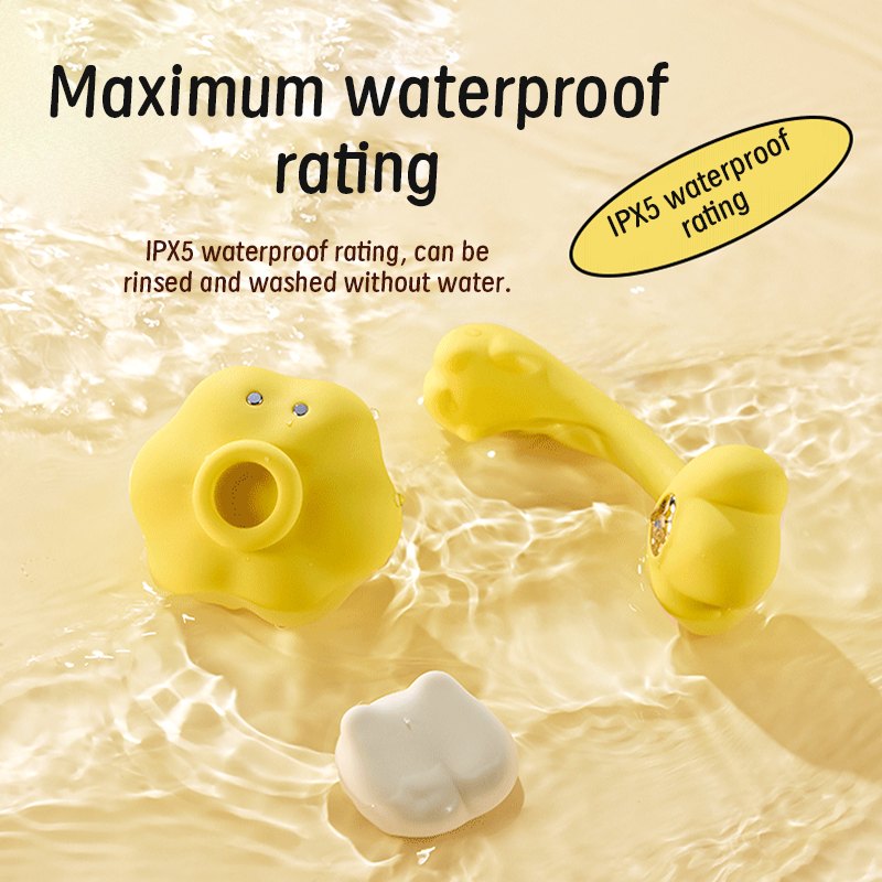 Yellow mushroom shaped suction and tapping toy, photo 2