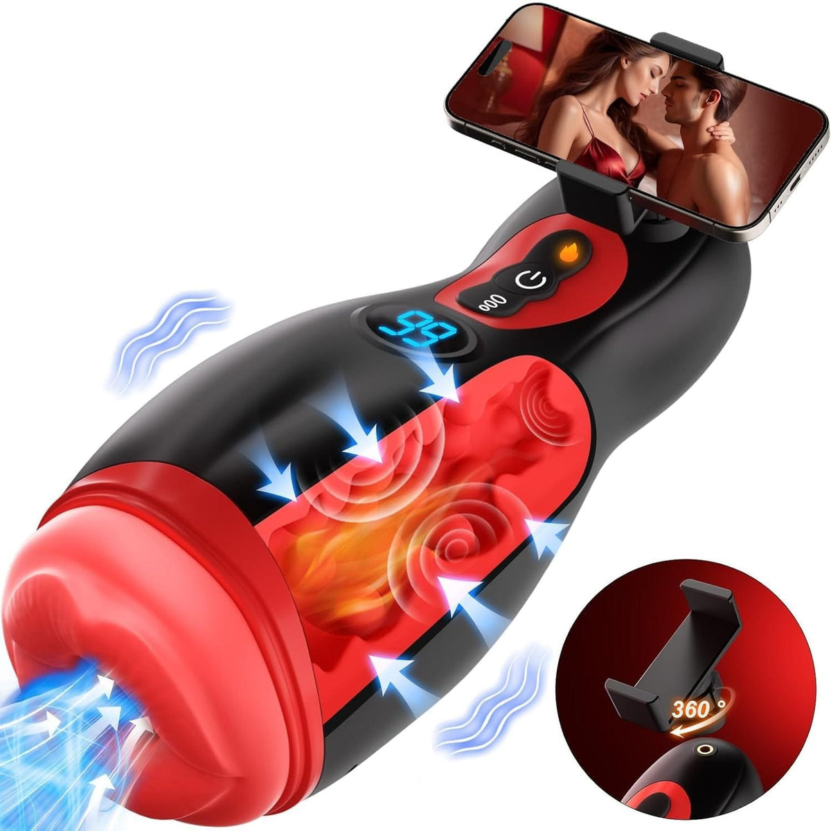 Black nebula 9 male stroker with phone holder, photo 1