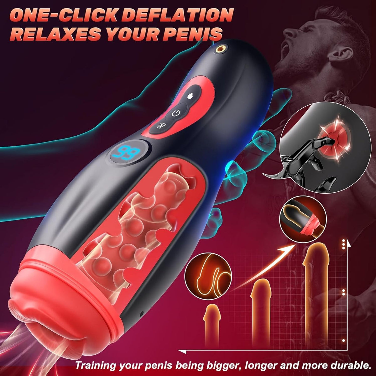 Black nebula 9 male stroker with phone holder, photo 5