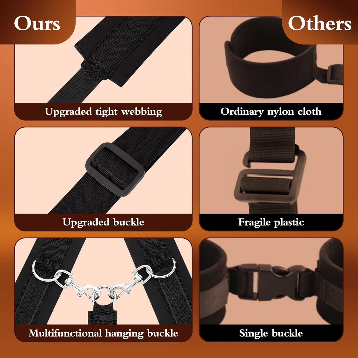 Soft fabric collar restraint kit with handcuffs and blindfold, photo 6