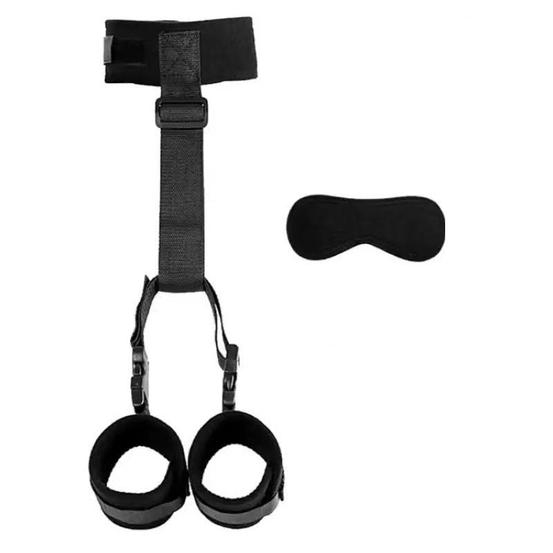 Soft fabric neck to wrist backcuffs restraint set with blindfold, photo 9
