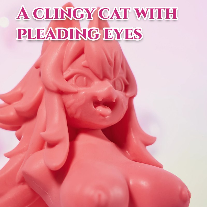Pink fox anime torso figure, photo 5