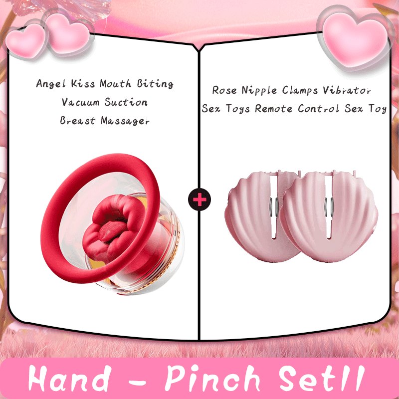 Pink vacuum suction breast massager with nipple clamp, photo 1