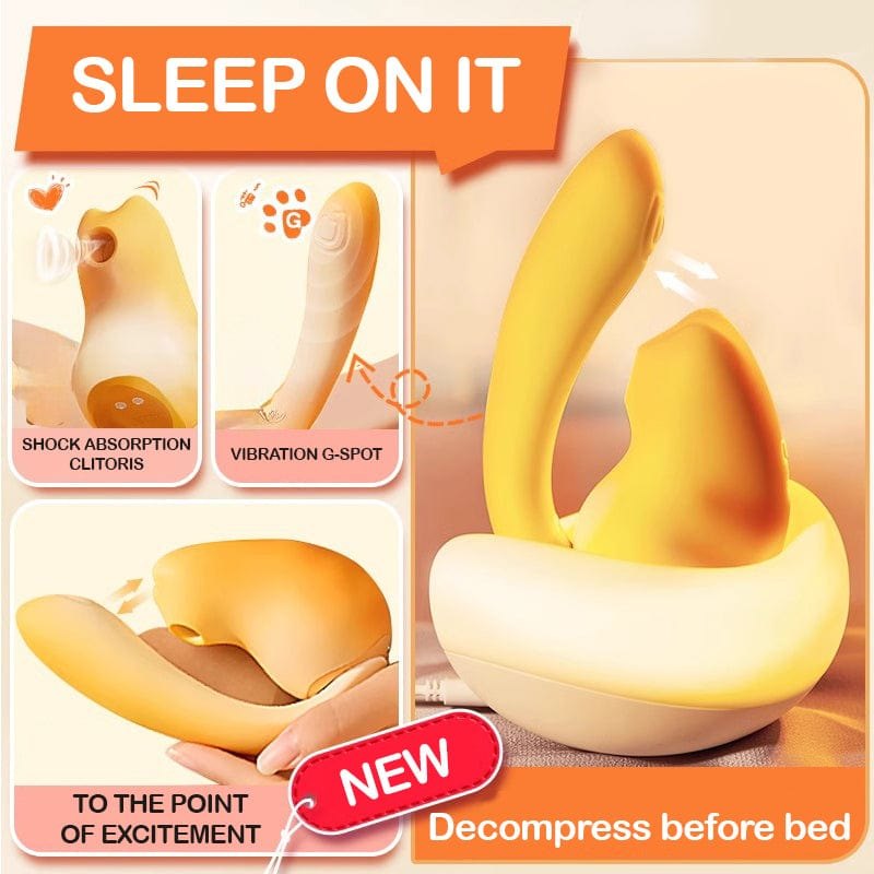 Orange cat-shaped clit sucking vibrator, photo 2