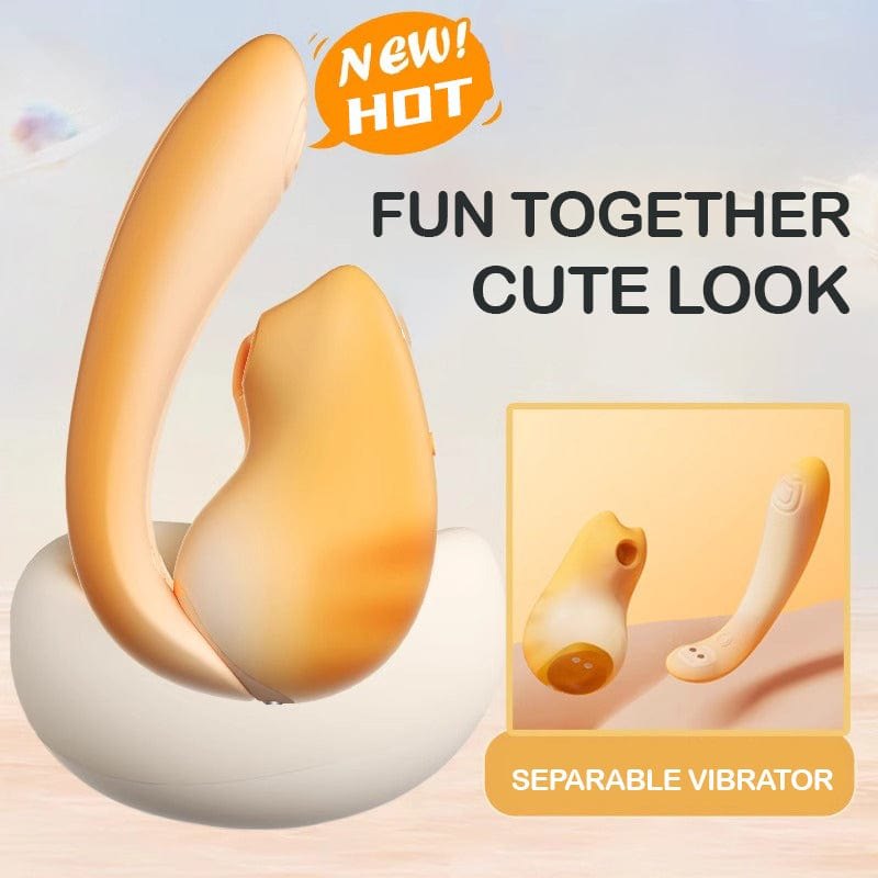Orange cat-shaped clit sucking vibrator, photo 3
