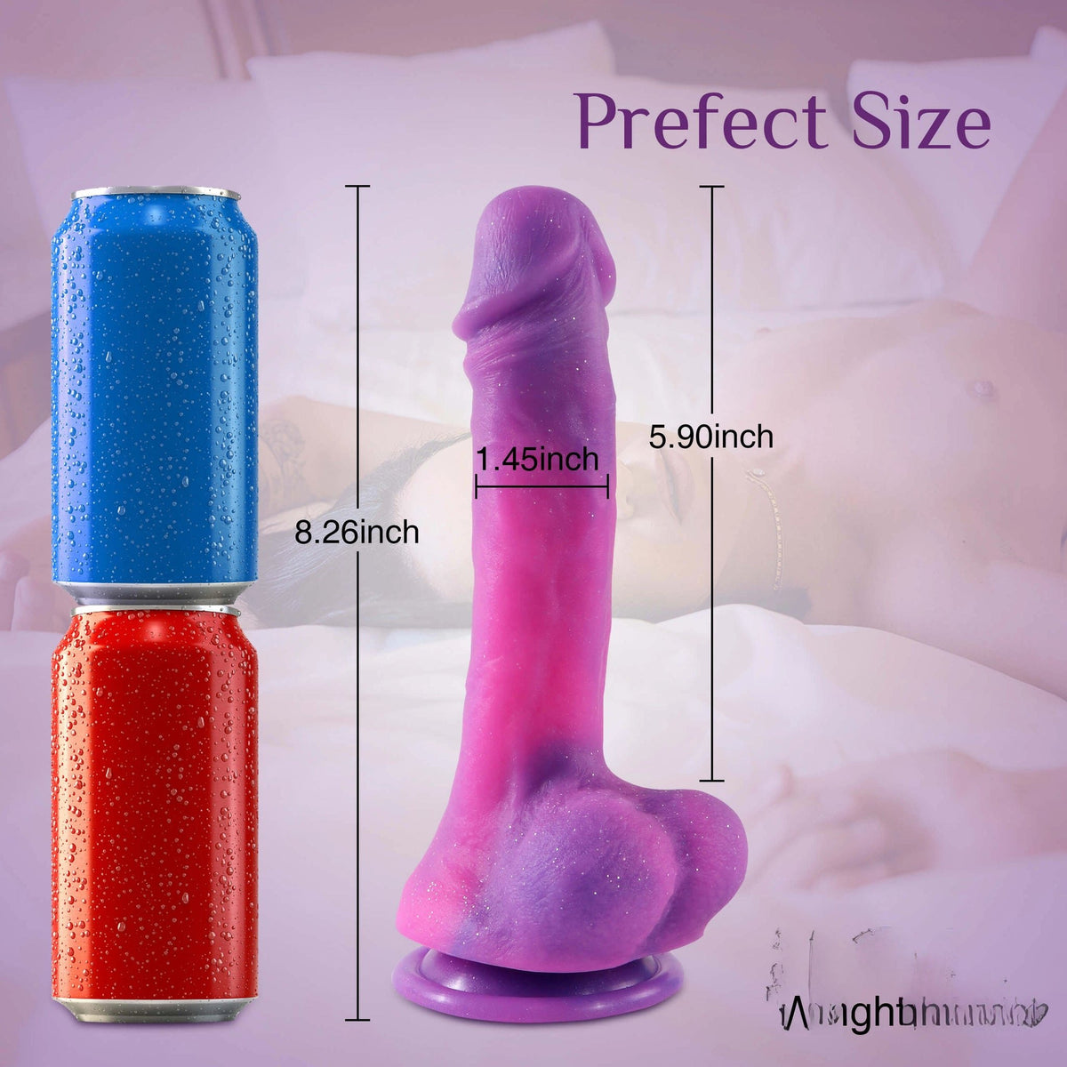 Glittery multi-color suction cup dildo, photo 8