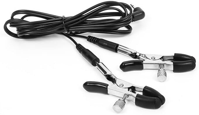Black metal and silicone nipple clitoral clamp chain, photo 7
