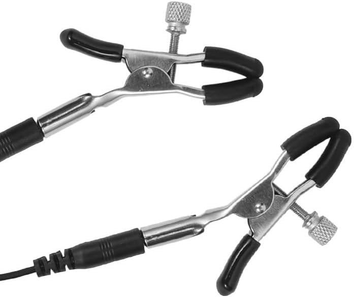 Black metal and silicone nipple clitoral clamp chain, photo 8