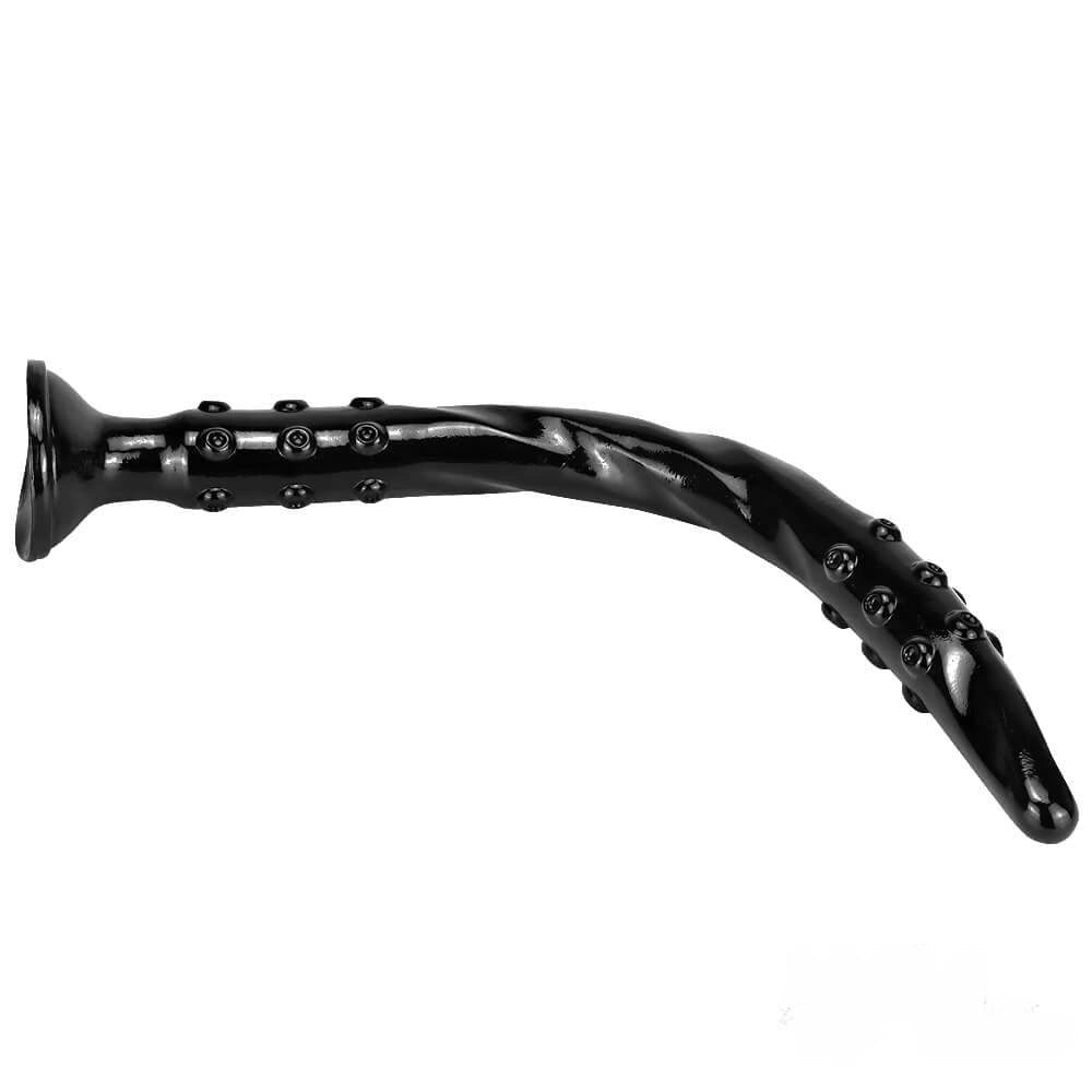 Black curved nubbed g-spot dildo, photo 1