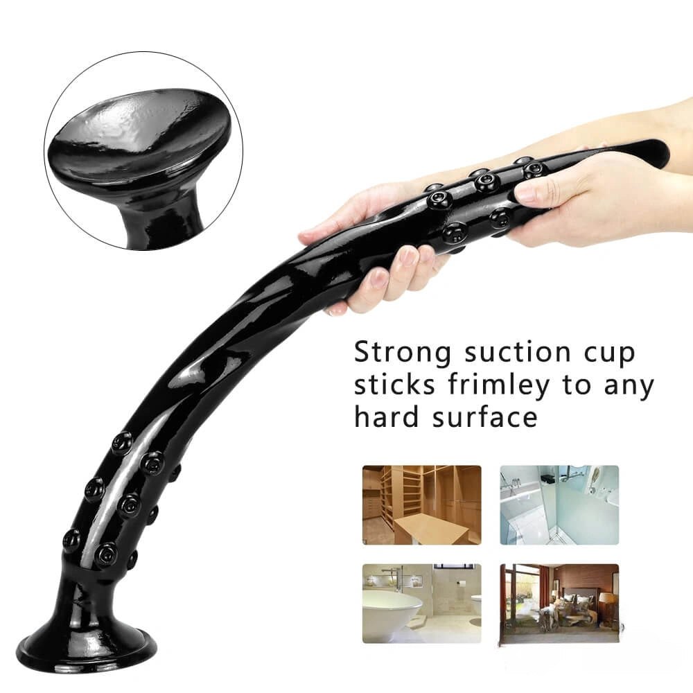 Black curved nubbed g-spot dildo, photo 3