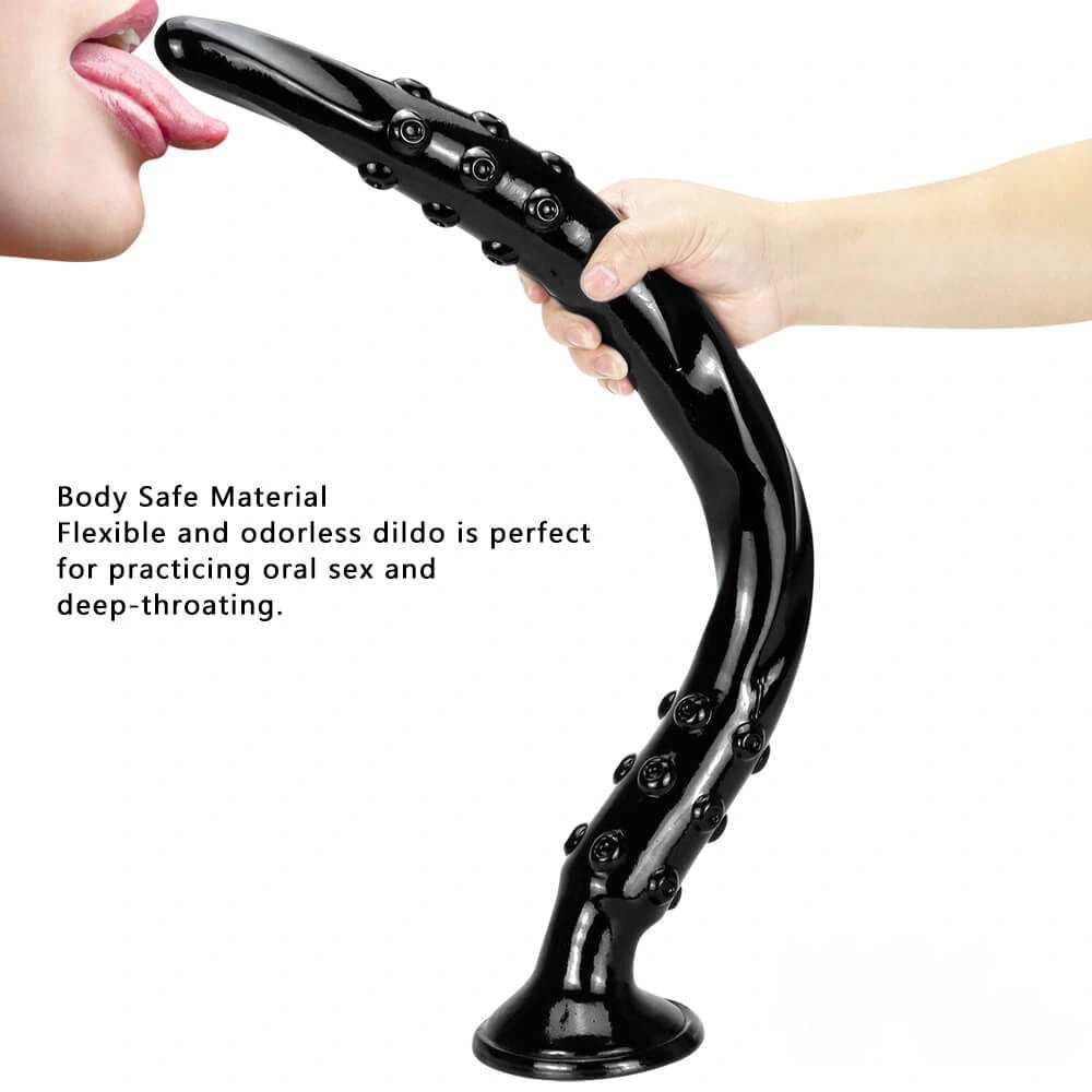 Black curved nubbed g-spot dildo, photo 5
