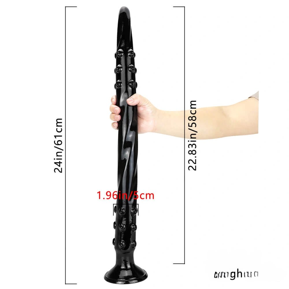 Black curved nubbed g-spot dildo, photo 7