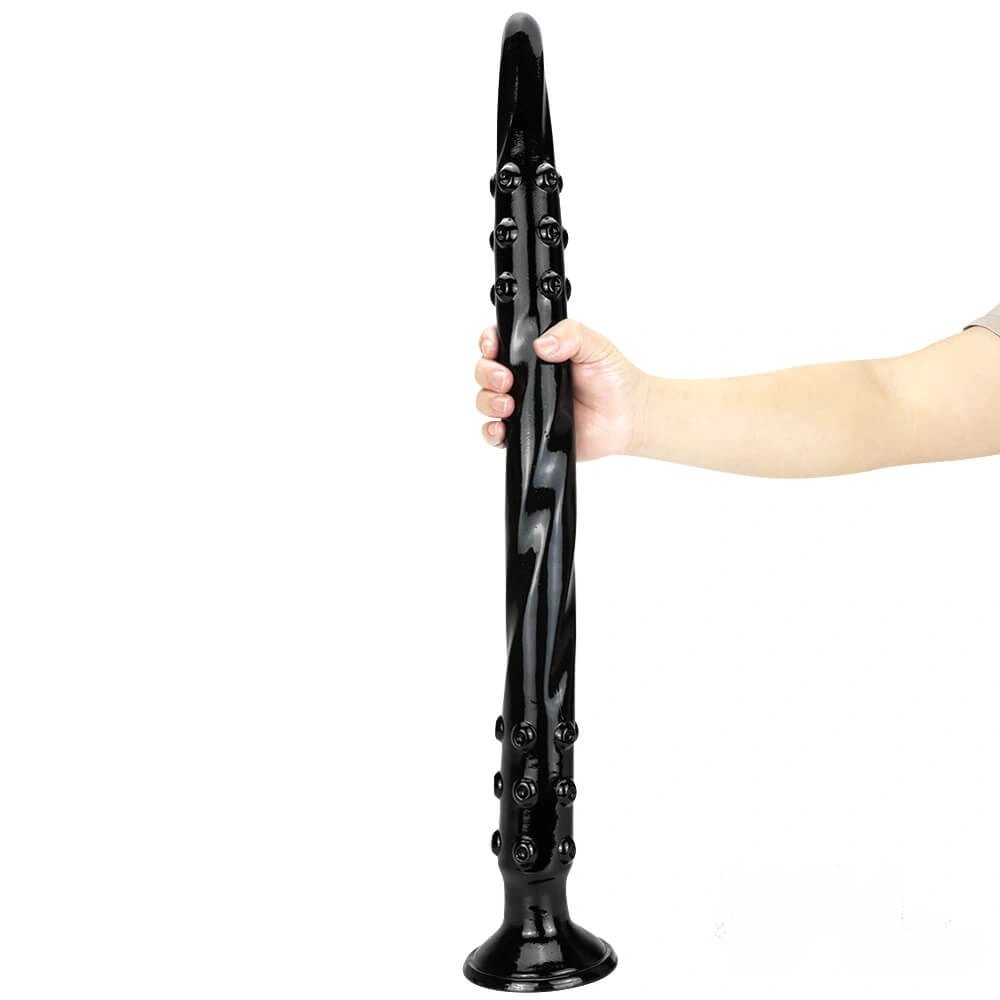 Black curved nubbed g-spot dildo, photo 8