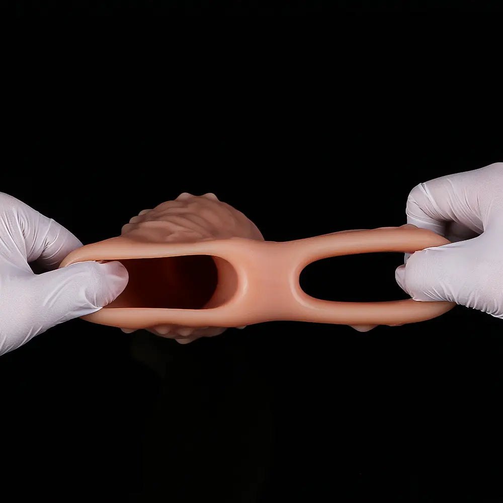 Flesh nubbed texture silicone dildo, photo 14
