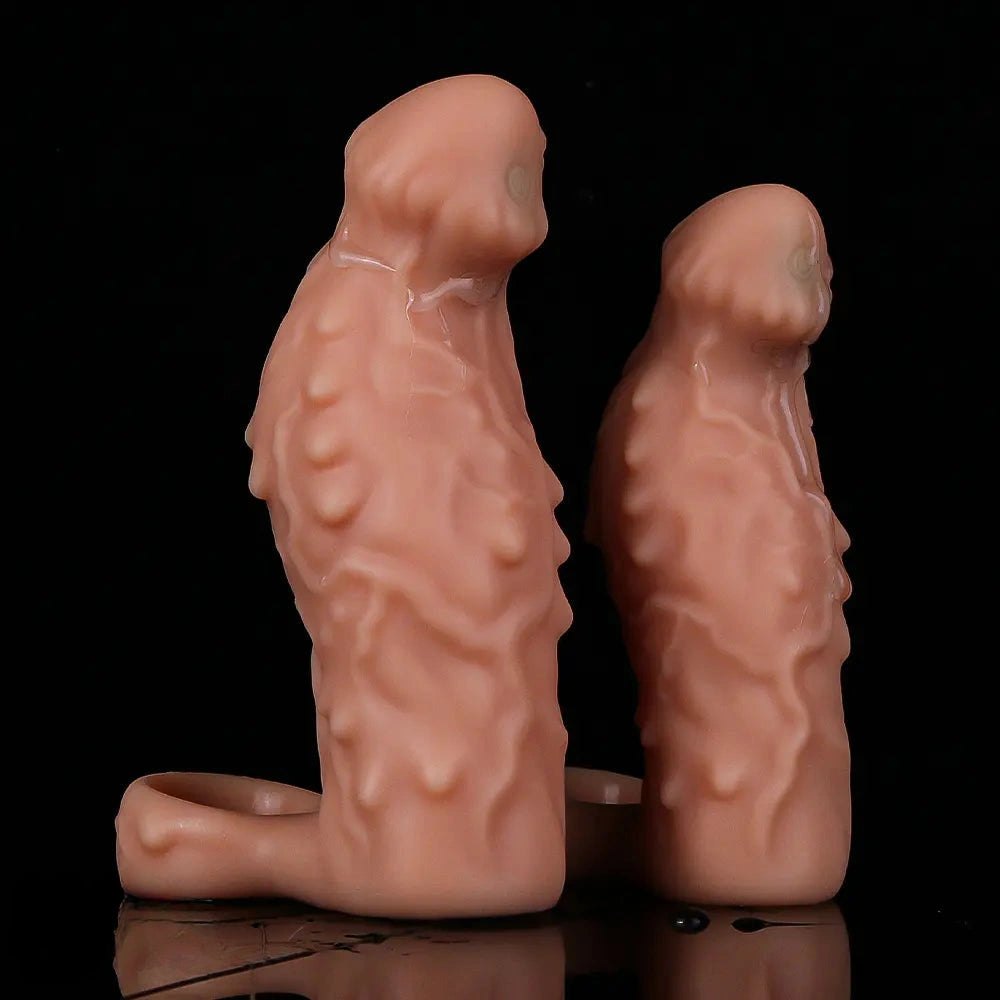 Flesh nubbed texture silicone dildo, photo 4