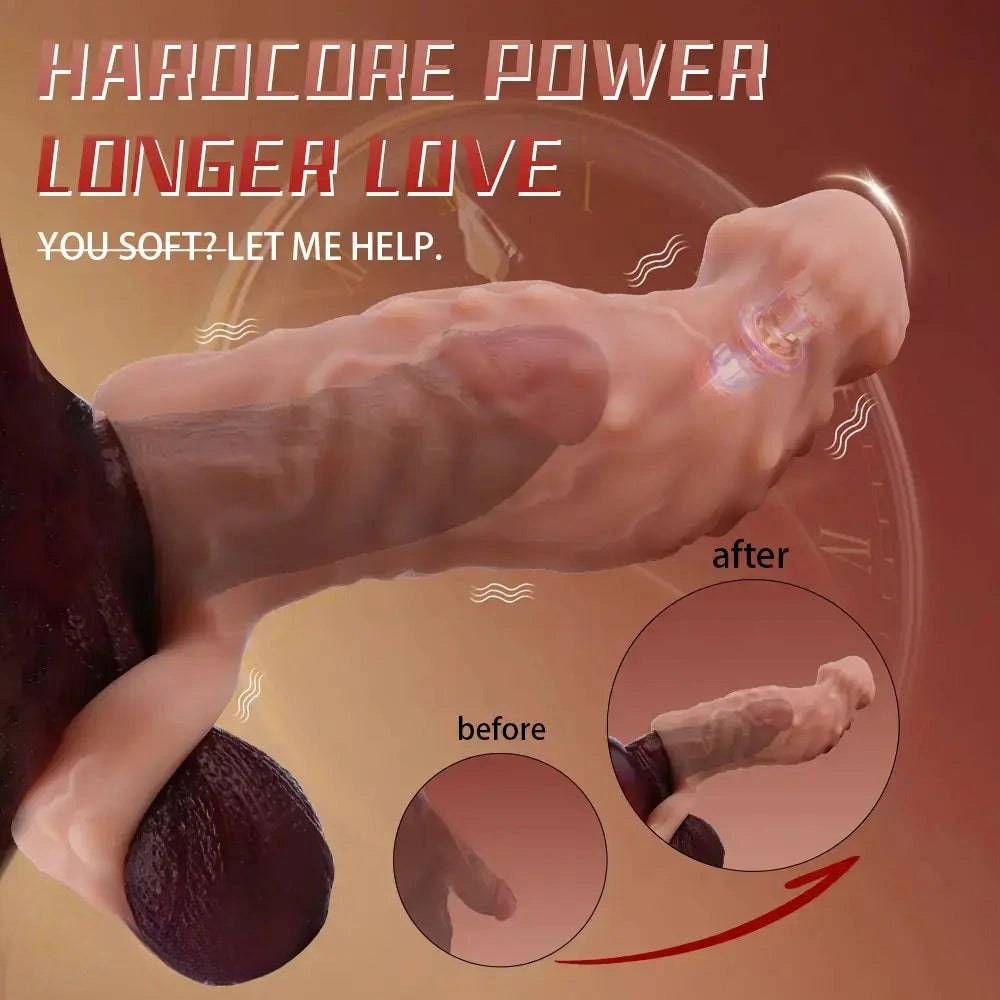 Flesh nubbed texture silicone dildo, photo 6