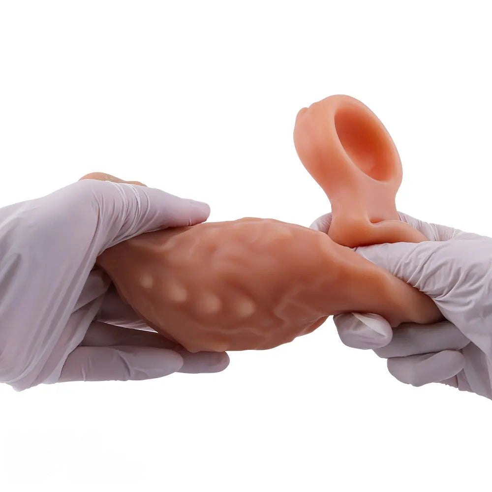 Flesh nubbed texture silicone dildo, photo 9