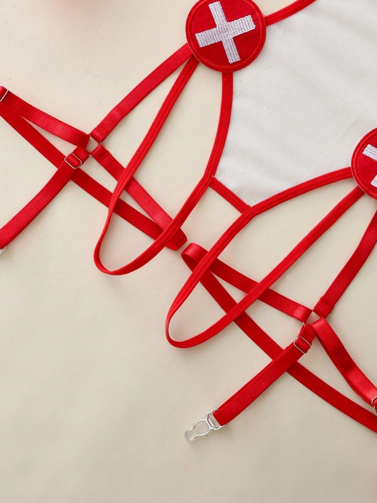 Nurse roleplay teddy garter harness set, photo 6