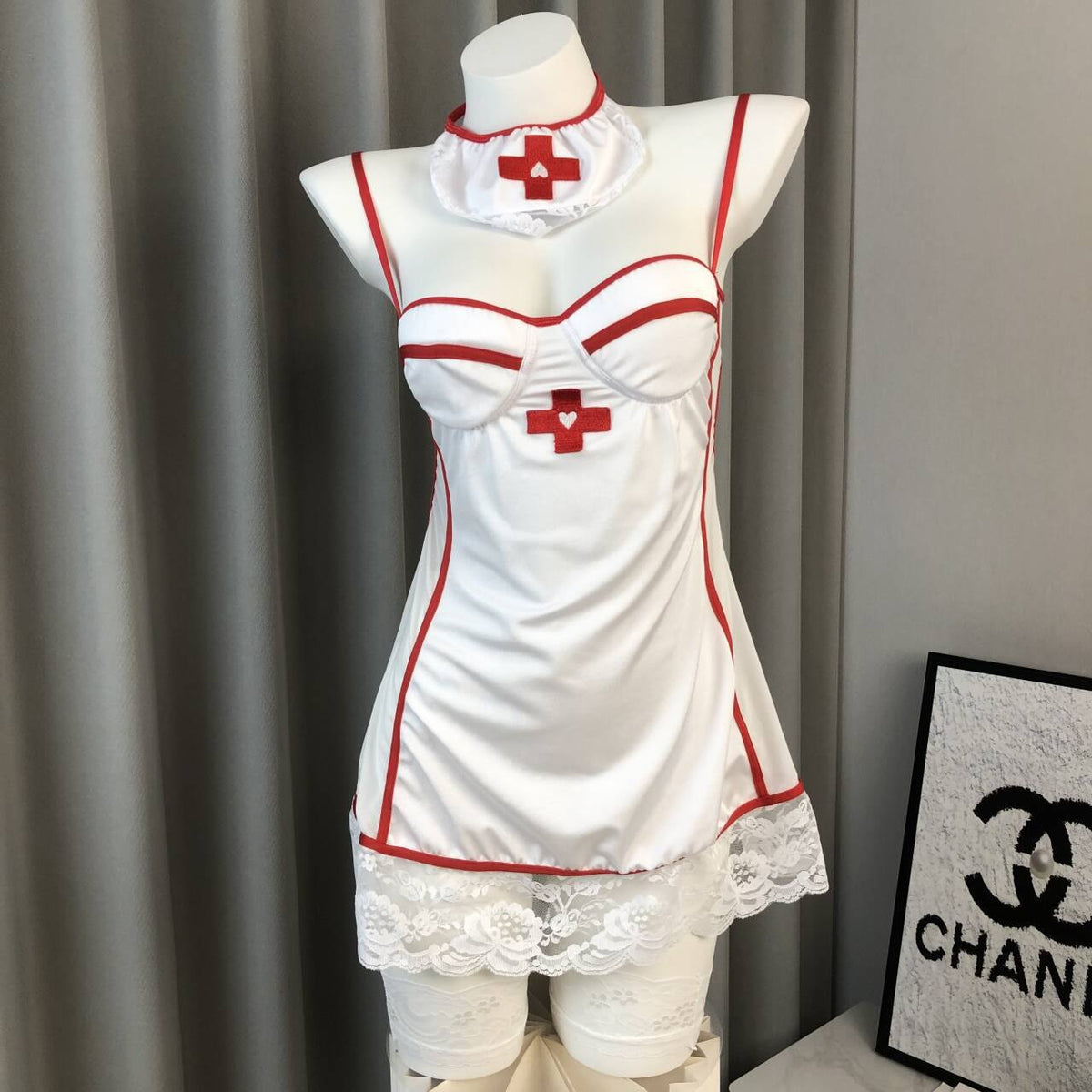Nurse satin babydoll roleplay costume set, photo 12