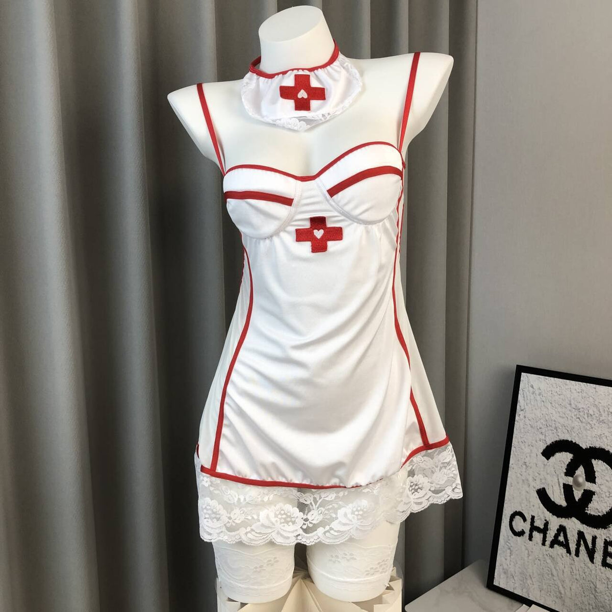 Nurse satin babydoll roleplay costume set, photo 7