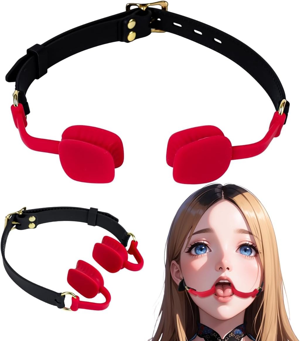 Open mouth O-ring gag with leather strap, photo 1