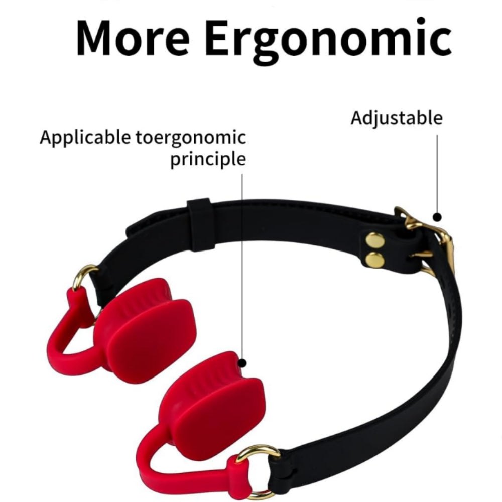 Open mouth O-ring gag with leather strap, photo 5