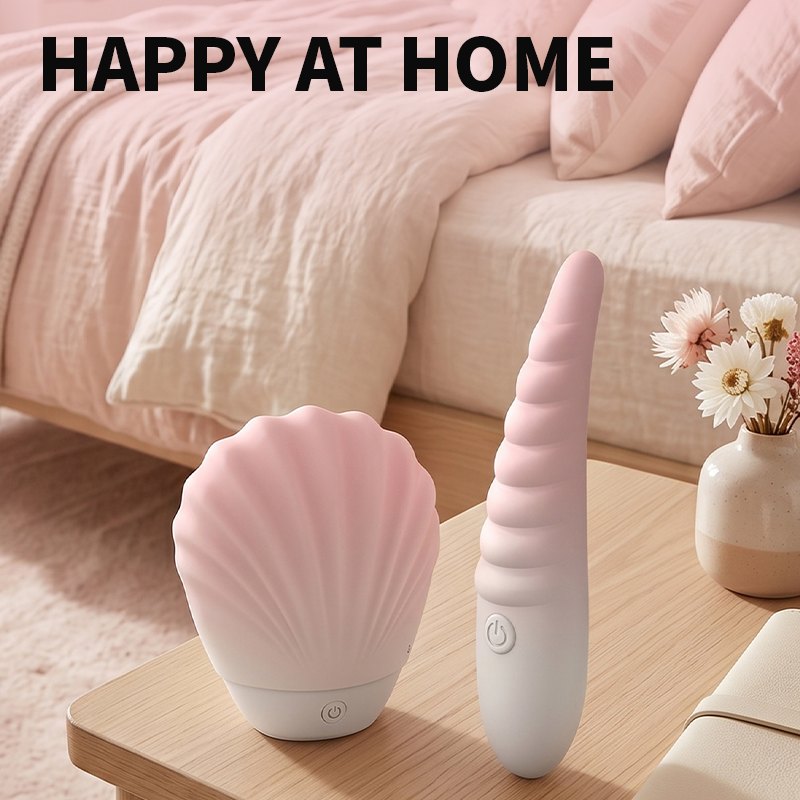 Gradient pink ocean shell suction and vibrator set, photo 2