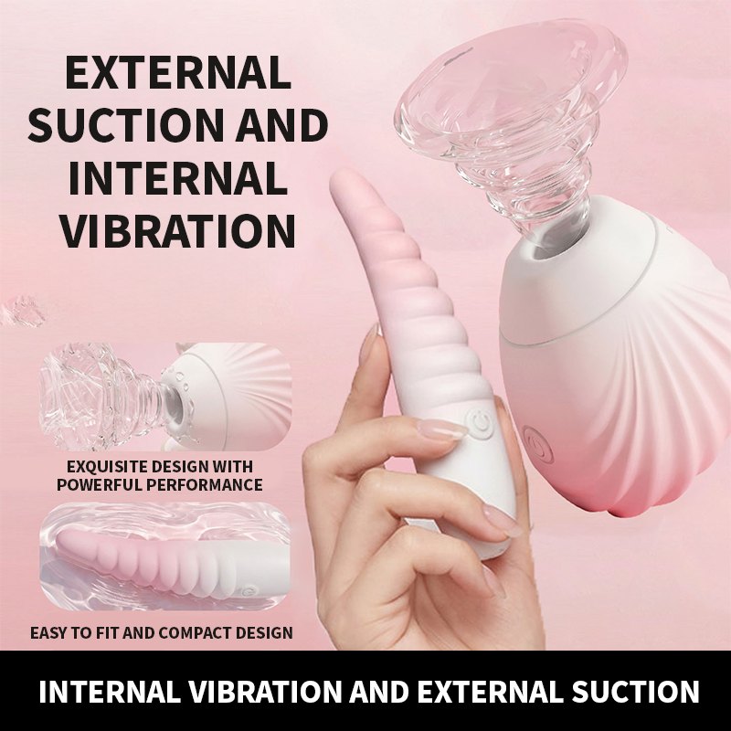 Gradient pink ocean shell suction and vibrator set, photo 3