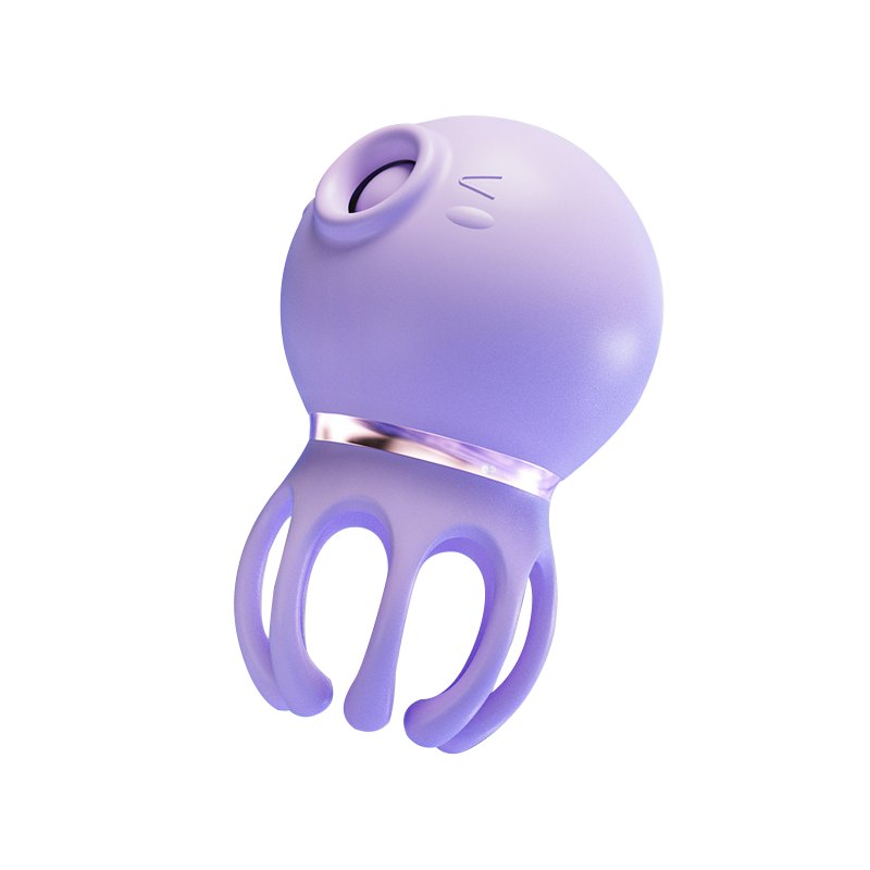 Grape purple octopus 2-in-1 suction and tentacle vibrator, photo 1
