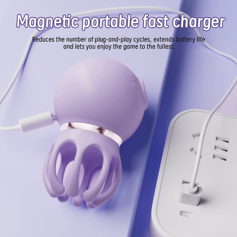 Grape purple octopus 2-in-1 suction and tentacle vibrator, photo 6
