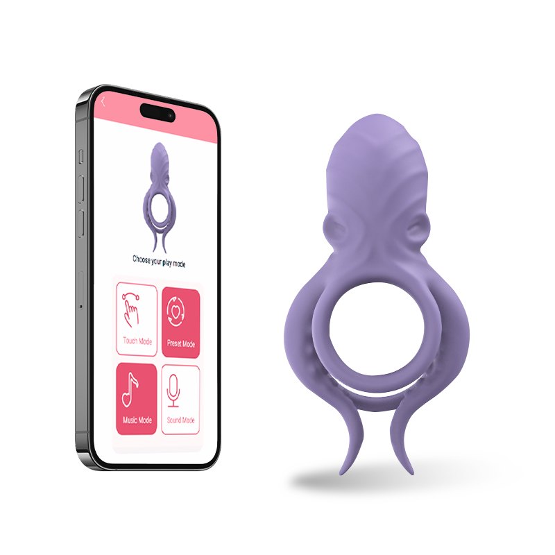 Purple silicone octopus penis ring, photo 1