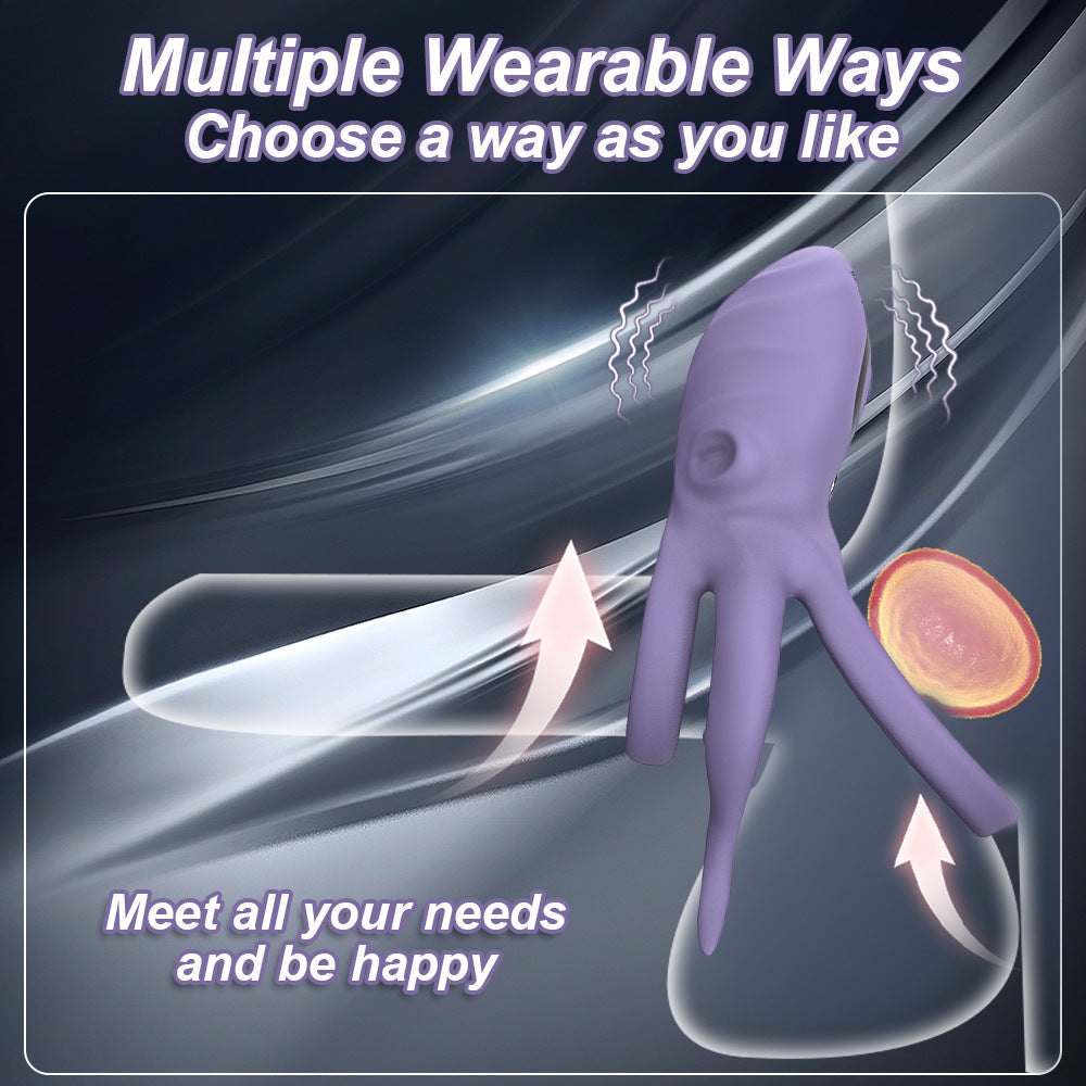 Purple silicone octopus penis ring, photo 4