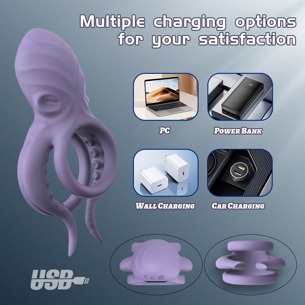 Purple silicone octopus penis ring, photo 7