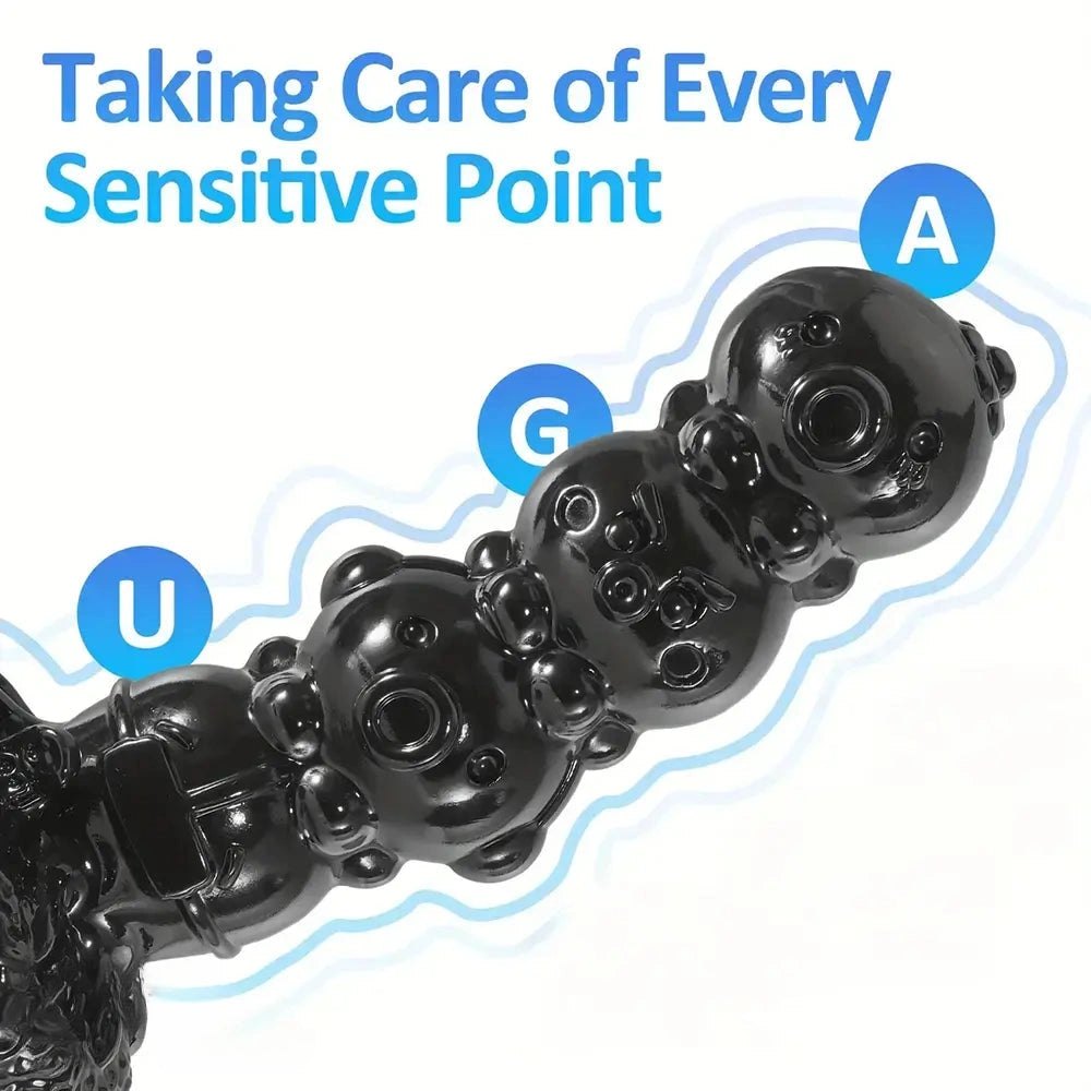 Black stacked orb tentacle fantasy dildo with suction base, photo 6