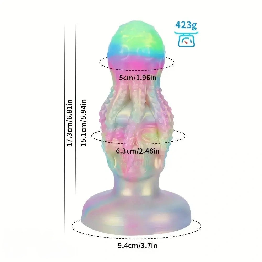 Iridescent octopus skull fantasy dildo, photo 15