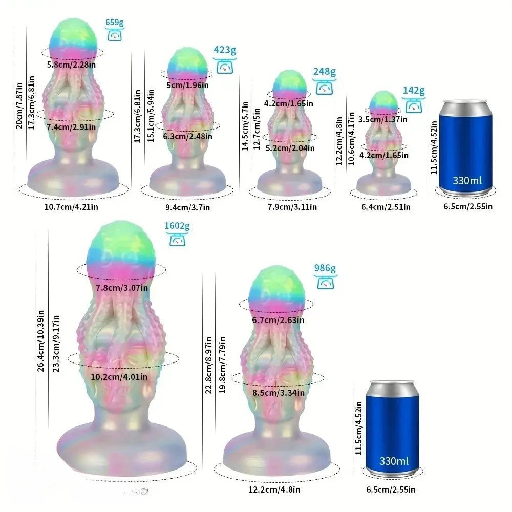 Iridescent octopus skull fantasy dildo, photo 16