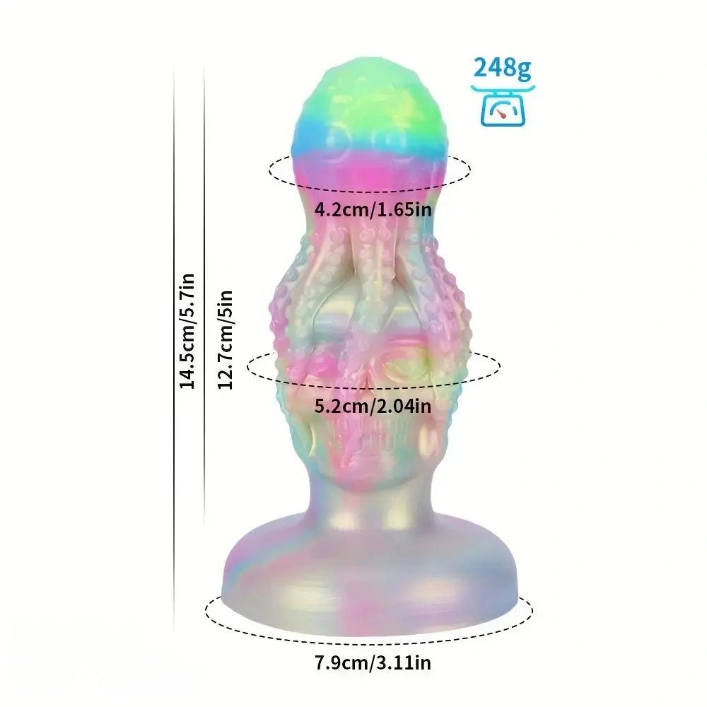Iridescent octopus skull fantasy dildo, photo 5