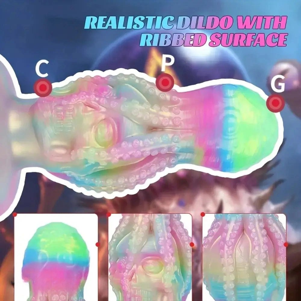 Iridescent octopus skull fantasy dildo, photo 6