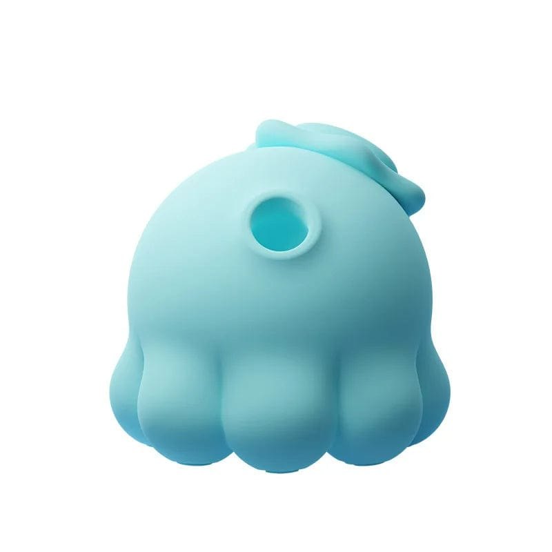 Blue silicone octopus-shaped clit suction vibrator