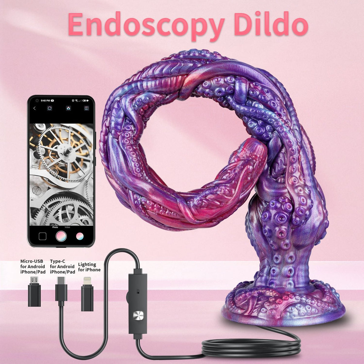 Octopus tentacle endoscope camera dildo, photo 4