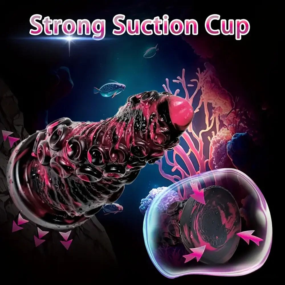 Octopus tentacle textured fantasy silicone dildo, photo 3