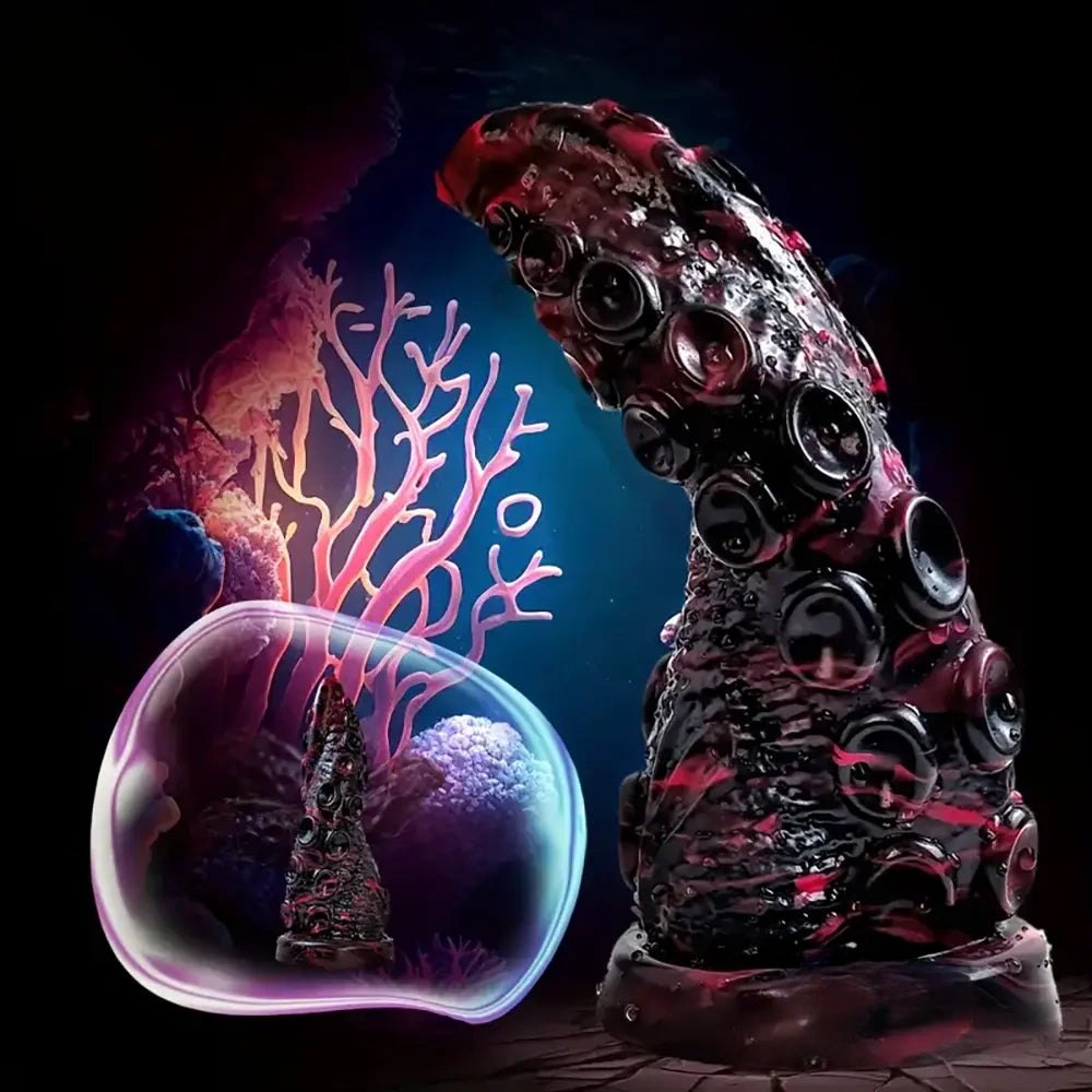 Octopus tentacle textured fantasy silicone dildo, photo 4